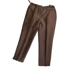 Sandro Paris Women Black Satin Pleated Trousers Dress Pants Size 40/ USA 8